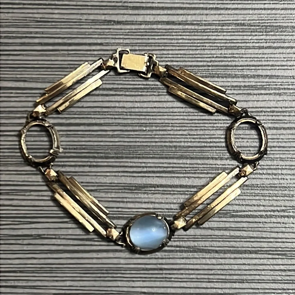 Authentic vintage sterling silver + 14K gold plated bracelet